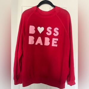 Buddy Love Red 'Boss Babe' Sweater